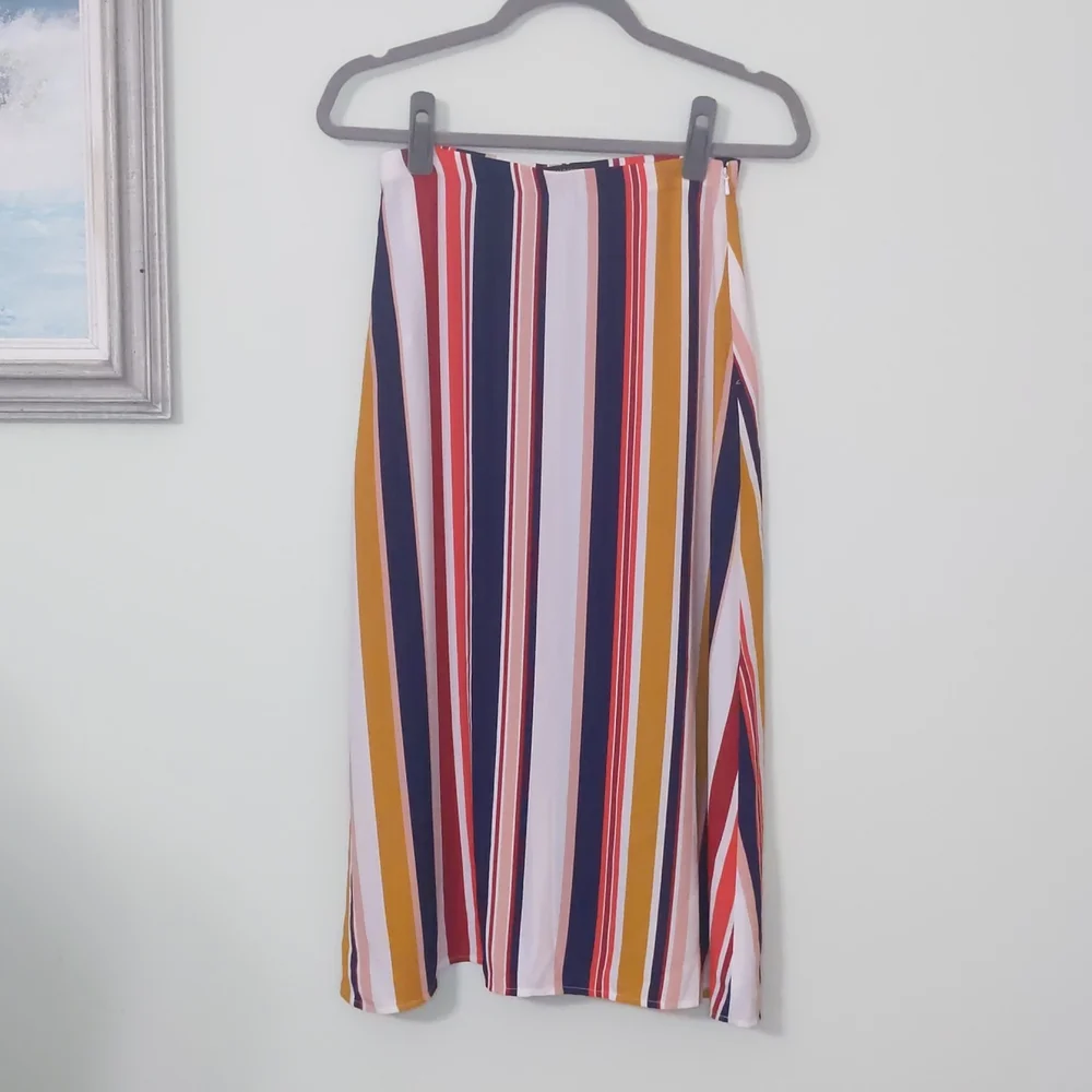 Halogen a-line striped skirt - Picture 3 of 6